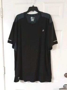 Russell Cool Force Intelifresh Training Fit Tee Black With Gray Men's 3XL